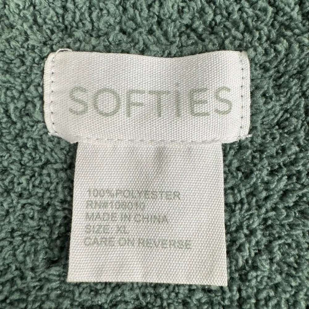 Softies Womens XL Lounge 2 Pc SET Green Marshmallow Plush Top & Pants Pajamas